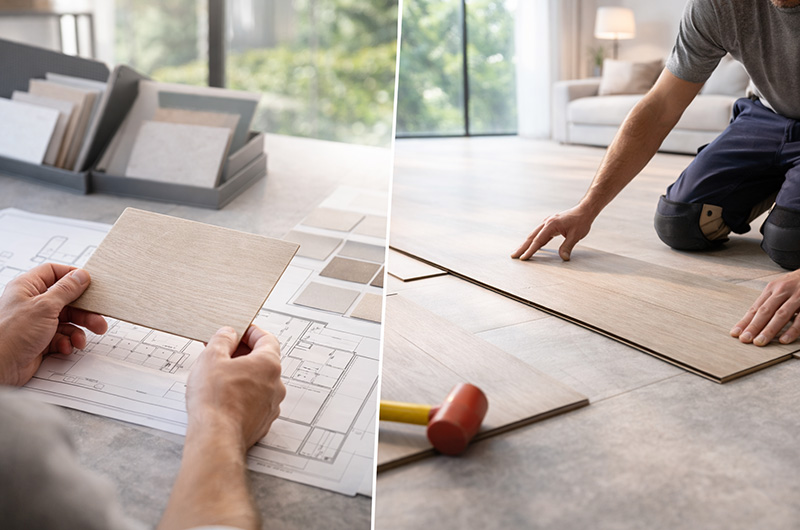 Luxury vinyl plank installation consistency